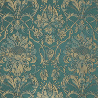 Jim Thompson Vintage Damask Peacock Blue Fabric JT013848003