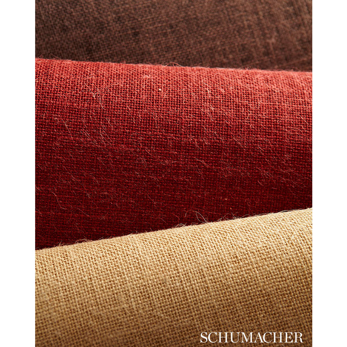 Schumacher Burlap Weave Red Wallpaper Sample 5000865