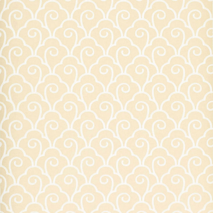 Schumacher Scallop Filigree Cream Wallpaper Sample 5001050