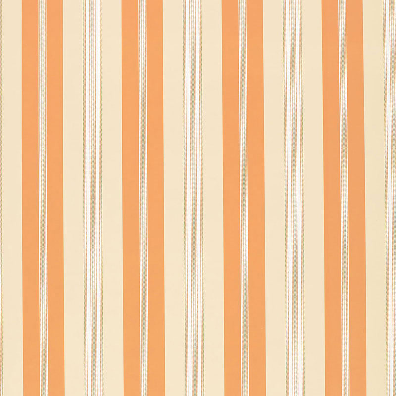 Schumacher Chalon Stripe Coral Wallpaper Sample 5002485
