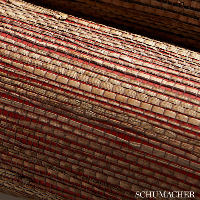 Schumacher Bamba Rushcloth Ash Wallpaper Sample 5002842
