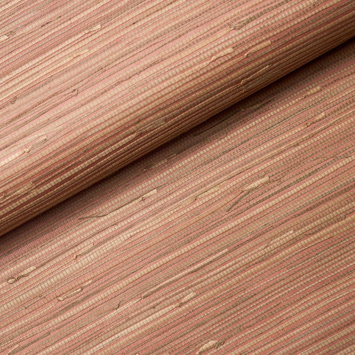 Schumacher Nami Rushcloth Woodrose Wallpaper Sample 5002861