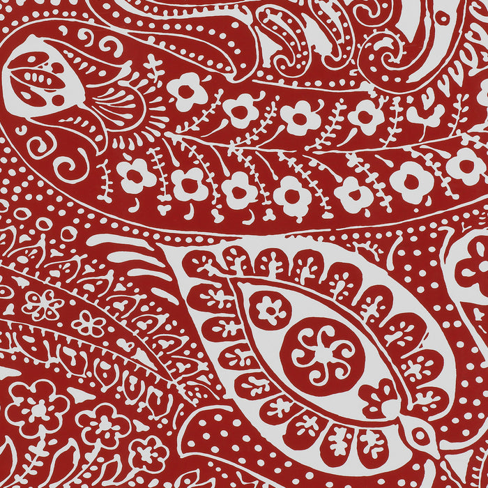 Schumacher Paisley Print Red Wallpaper Sample 5003191