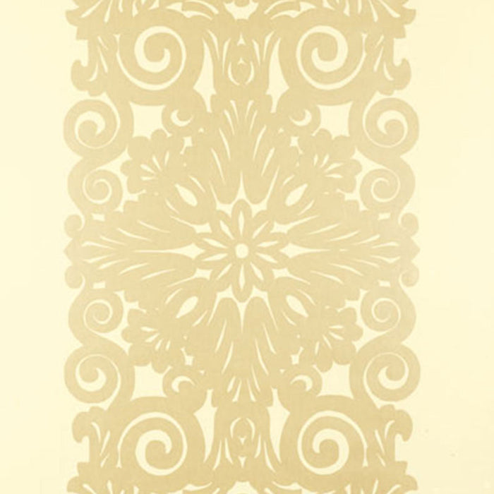 Schumacher Graphic Panel Stripe Champagne Shimmer Wallpaper Sample 5003203