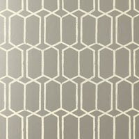 Schumacher Modern Trellis Silver Wallpaper 5003282