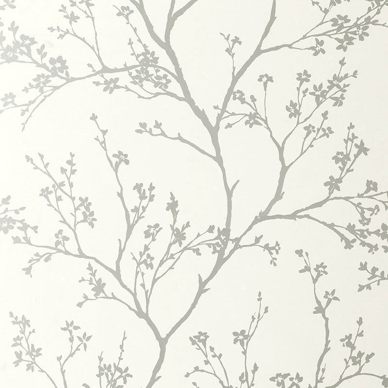 Schumacher Twiggy Silver Wallpaper Sample 5003340