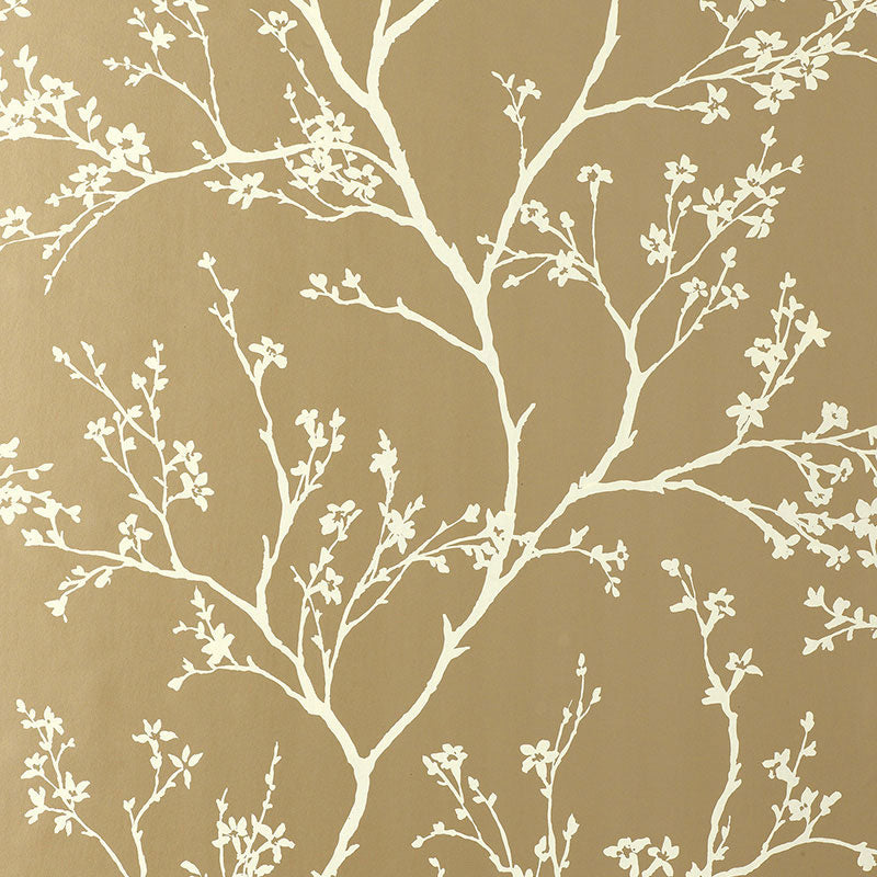 Schumacher Twiggy Champagne Wallpaper Sample 5003341