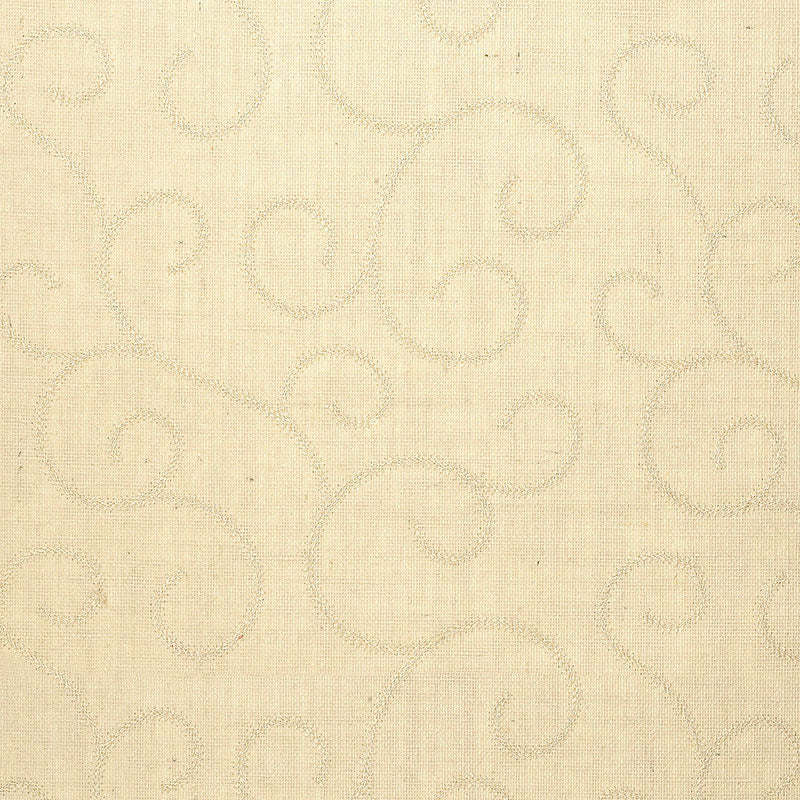 Schumacher Adhafera Scroll Oatmeal Wallpaper 5003540