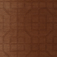 Schumacher Linyi Embroidered Fret Sisal Chestnut Wallpaper 5003554