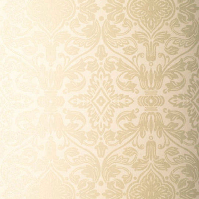 Schumacher Varenna Damask Sand Wallpaper Sample 5003600