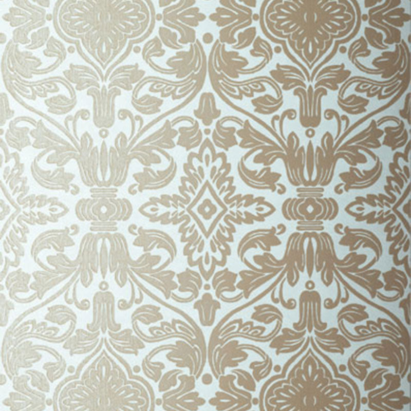 Schumacher Varenna Damask Robin's Egg Wallpaper Sample 5003602