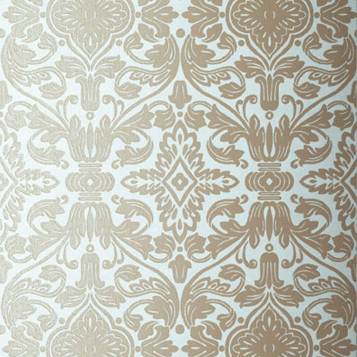 Schumacher Varenna Damask Robin's Egg Wallpaper Sample 5003602