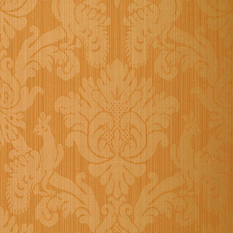 Schumacher Valette Strie Damask Terracotta Wallpaper Sample 5003663