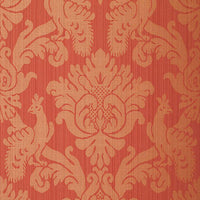 Schumacher Valette Strie Damask Garnet Wallpaper 5003664