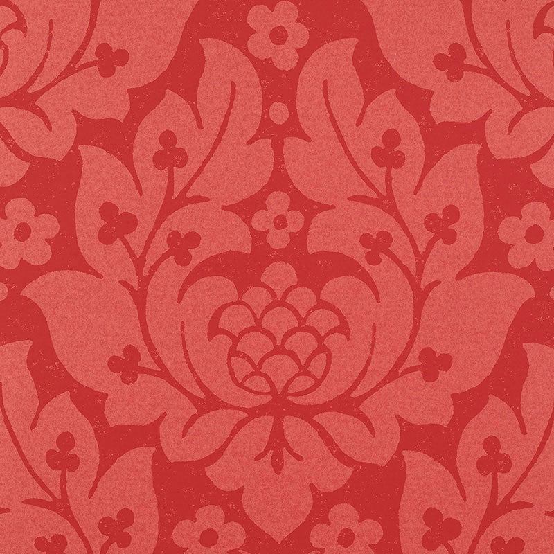 Schumacher Fiore Damask Berry Wallpaper 5003672