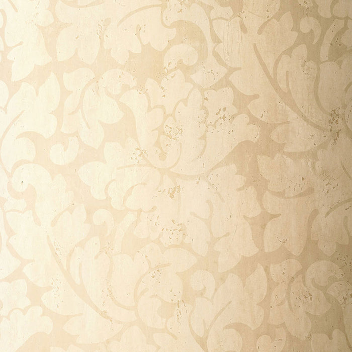 Schumacher Tolomei Damask Cream Wallpaper Sample 5003690