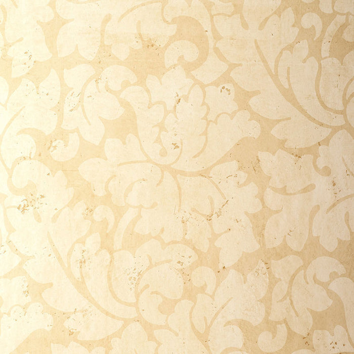 Schumacher Tolomei Damask Sand Wallpaper Sample 5003691