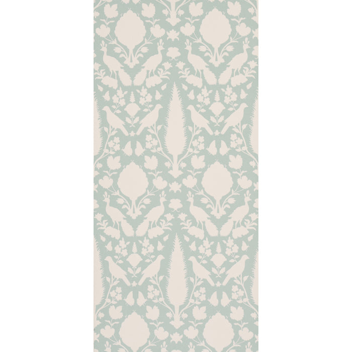 Schumacher Chenonceau Aquamarine Wallpaper Sample 5004122