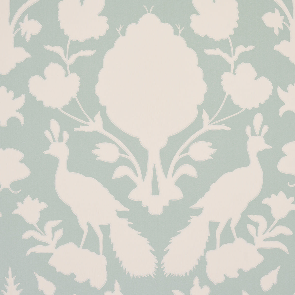 Schumacher Chenonceau Aquamarine Wallpaper Sample 5004122