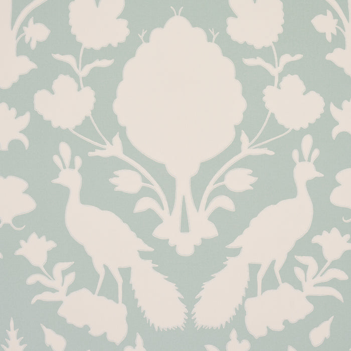 Schumacher Chenonceau Aquamarine Wallpaper Sample 5004122