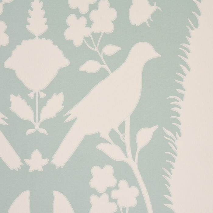 Schumacher Chenonceau Aquamarine Wallpaper Sample 5004122