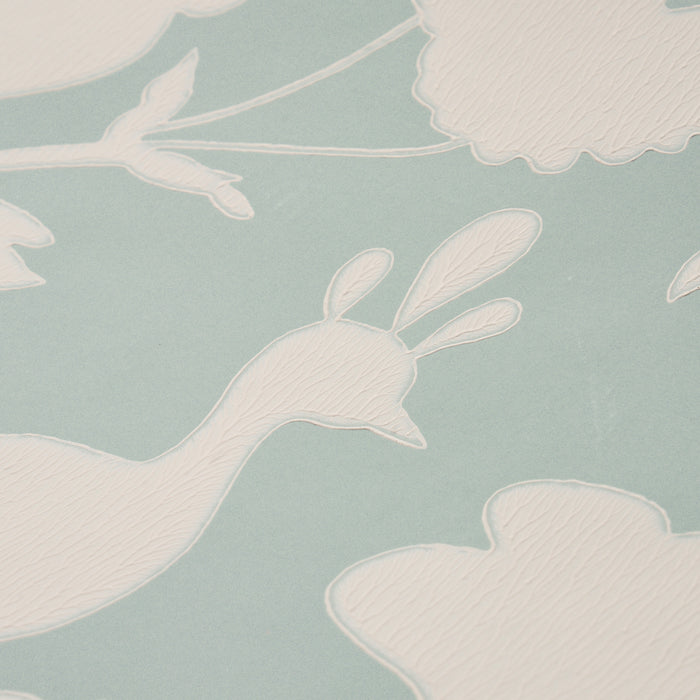 Schumacher Chenonceau Aquamarine Wallpaper Sample 5004122