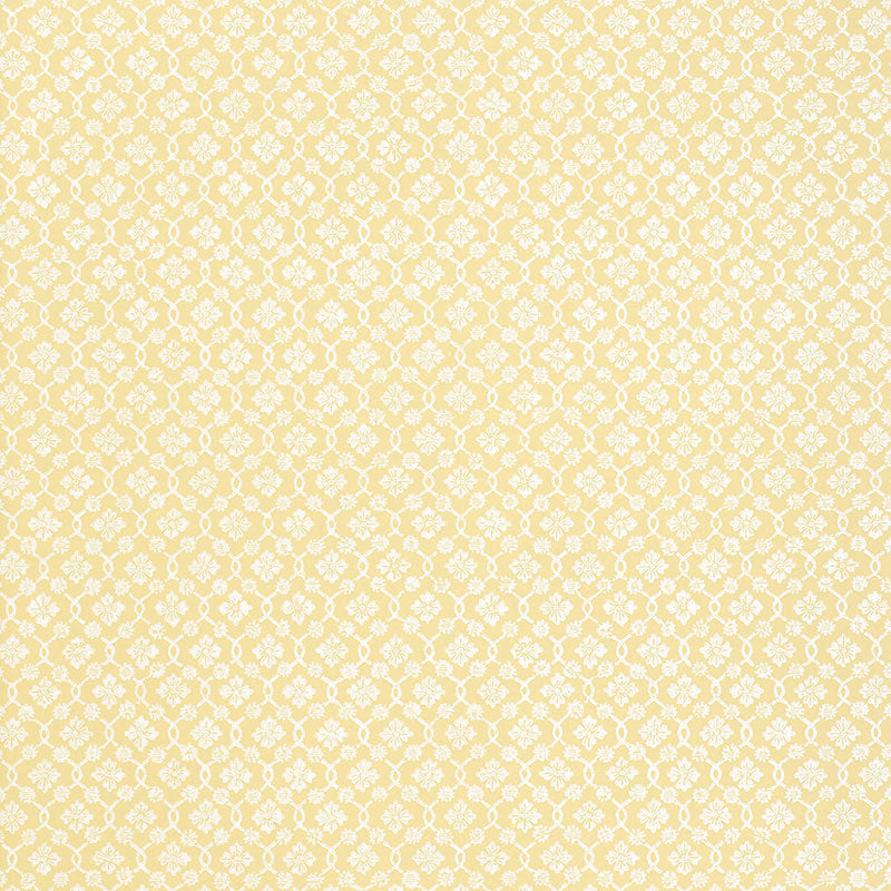 Schumacher Harbury Trellis Buttercup Wallpaper Sample 5004144