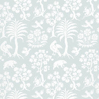 Schumacher Palm Damask Sky Wallpaper 5004353
