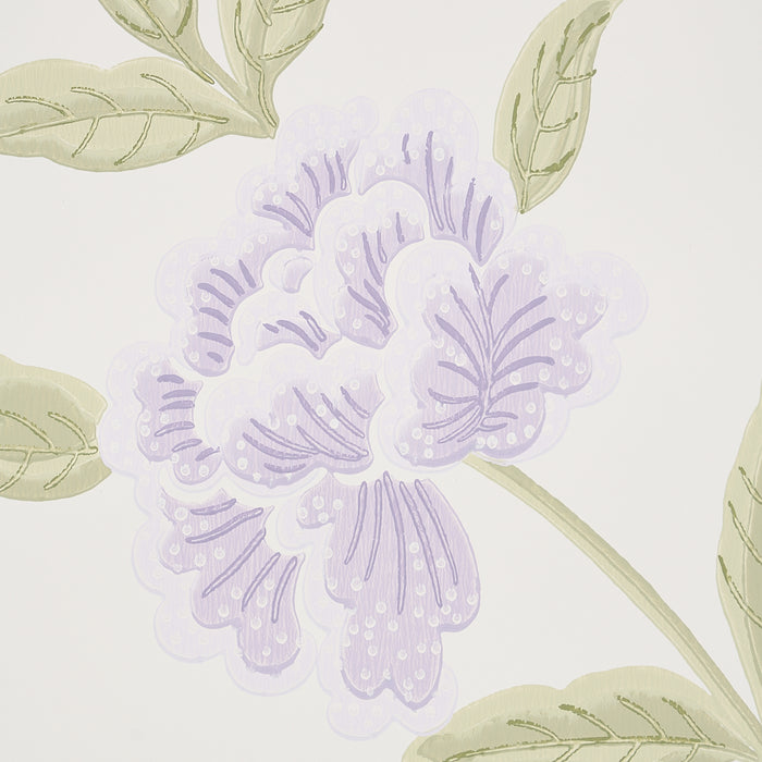 Schumacher Whitney Floral Lavendar Wallpaper Sample 5004384