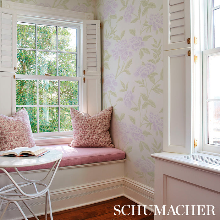 Schumacher Whitney Floral Lavendar Wallpaper Sample 5004384