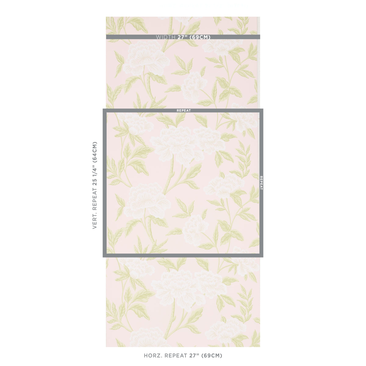 Schumacher Whitney Floral Blush Wallpaper Sample 5004386