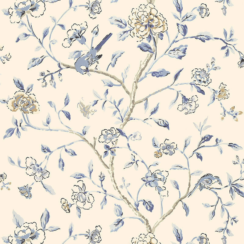 Schumacher Annabelle Vine Porcelain Wallpaper Sample 5004401