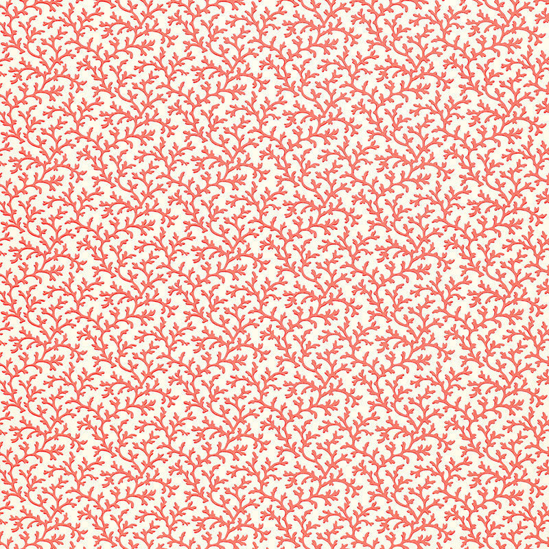Schumacher Coral Vine Garnet Wallpaper Sample 5004415