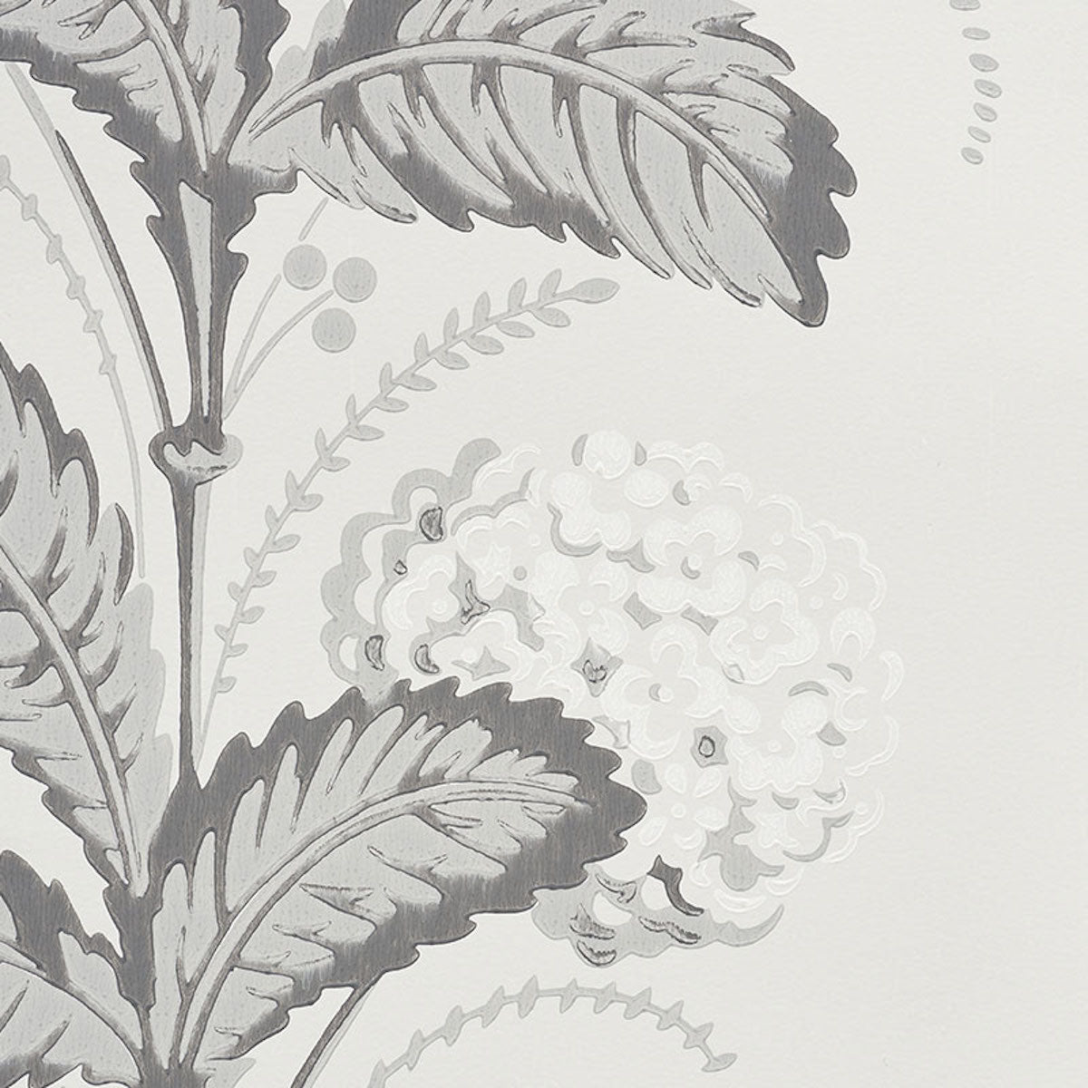 Schumacher Hydrangea Drape Grisaille Wallpaper Sample 5004455