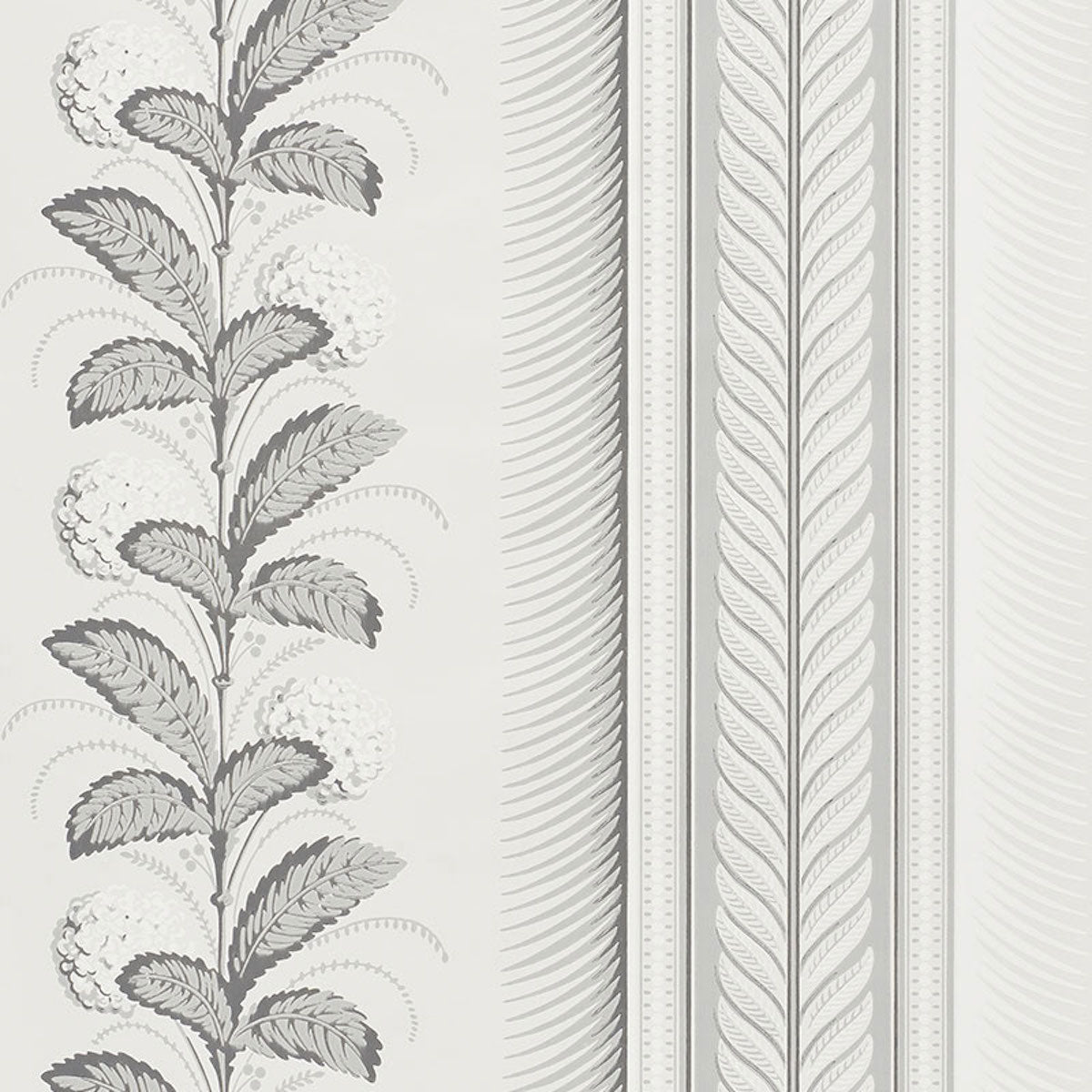 Schumacher Hydrangea Drape Grisaille Wallpaper Sample 5004455
