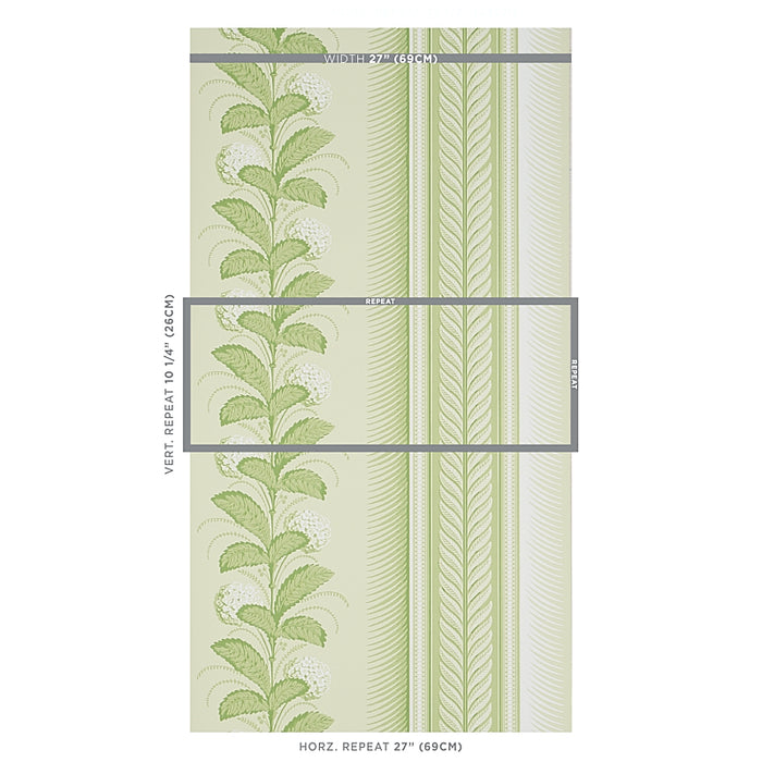 Schumacher Hydrangea Drape Green Wallpaper Sample 5004456