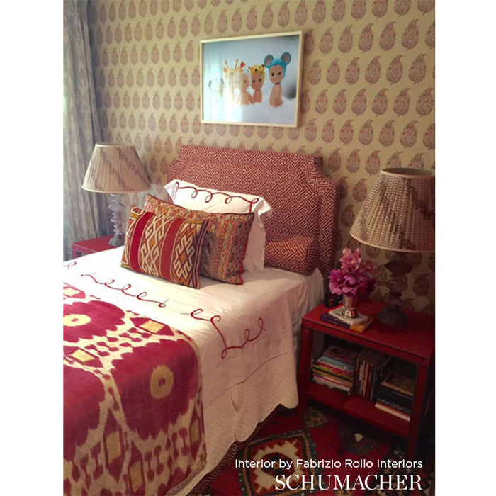 Schumacher Rajasthan Paisley Jewel Wallpaper Sample 5004470