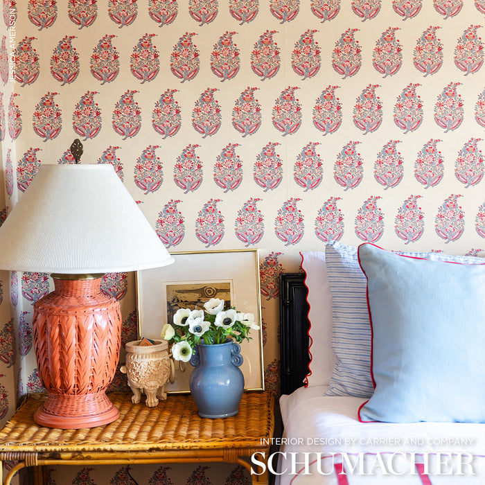 Schumacher Rajasthan Paisley Jewel Wallpaper Sample 5004470