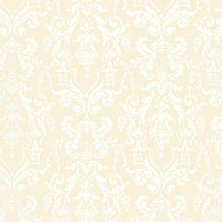 Schumacher Lido Damask Beige Wallpaper 5004480