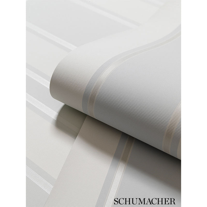 Schumacher Morgan Stripe Greige Wallpaper Sample 5004562