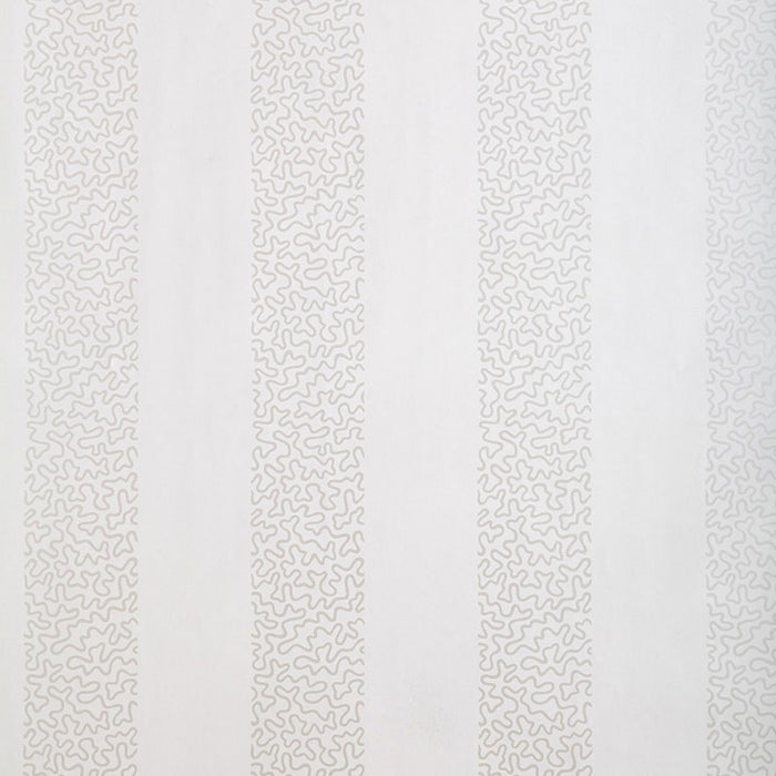 Schumacher Beekman Stripe Pearl Wallpaper Sample 5004570