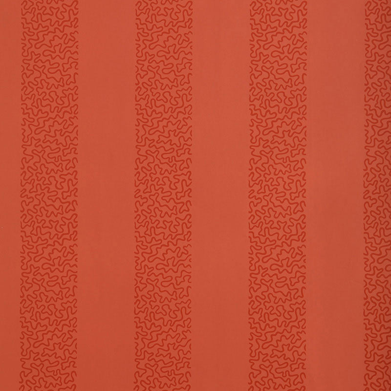 Schumacher Beekman Stripe Coral Wallpaper Sample 5004572