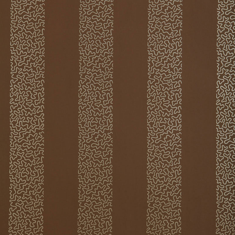 Schumacher Beekman Stripe Truffle Wallpaper Sample 5004573