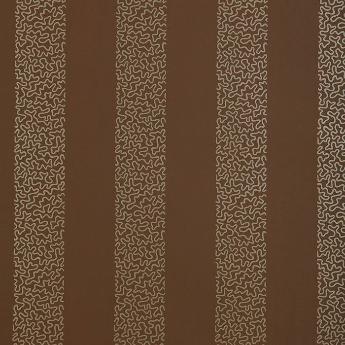 Schumacher Beekman Stripe Truffle Wallpaper Sample 5004573