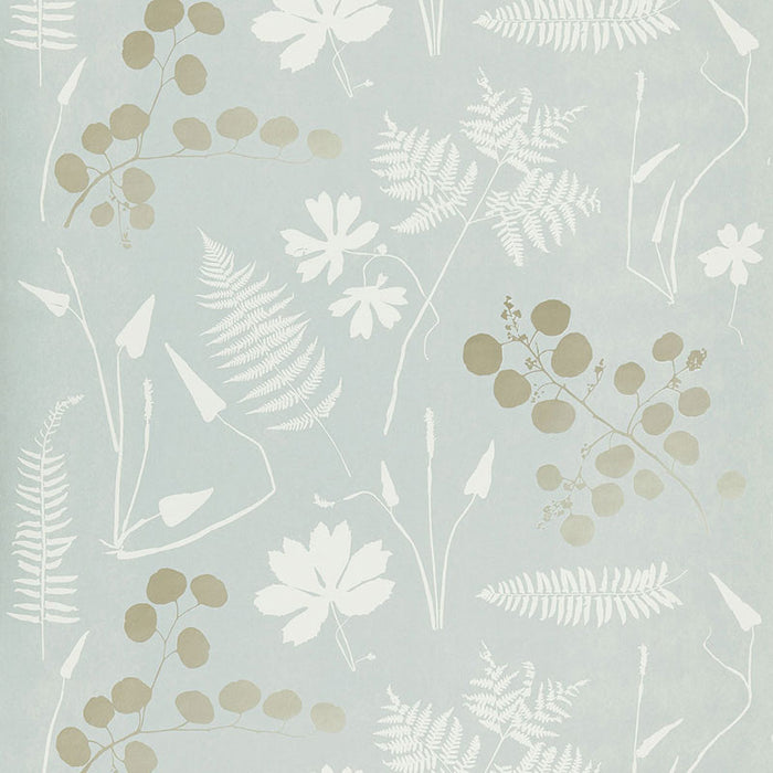 Schumacher Modern Botanical Slate Wallpaper Sample 5005011