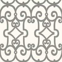 Schumacher Manor Gate Charcoal Wallpaper 5005053