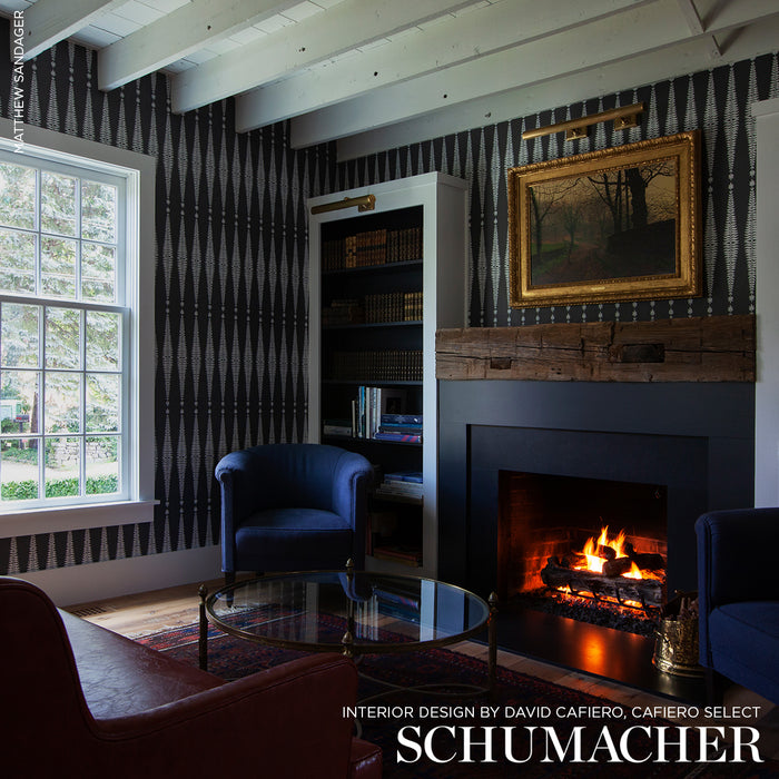 Schumacher Fern Tree Graphite Wallpaper Sample 5005073