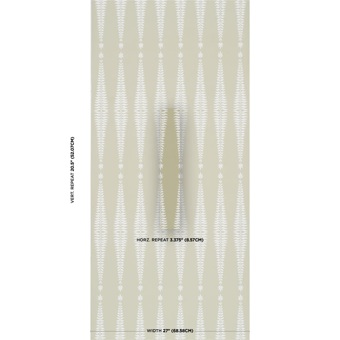Schumacher Fern Tree Olive Wallpaper Sample 5005077