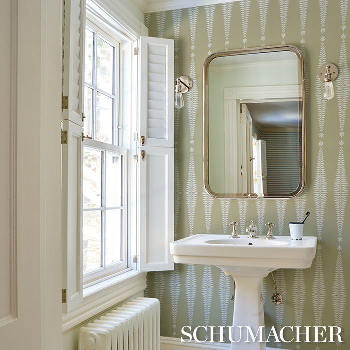 Schumacher Fern Tree Olive Wallpaper Sample 5005077