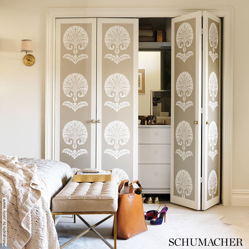 Schumacher Ottoman Flower Paprika Wallpaper Sample 5005083